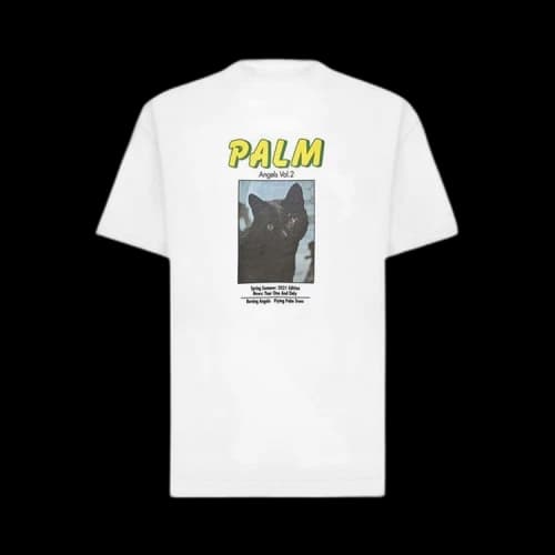 Palm Angels Black Cat Tee 'White/Black'