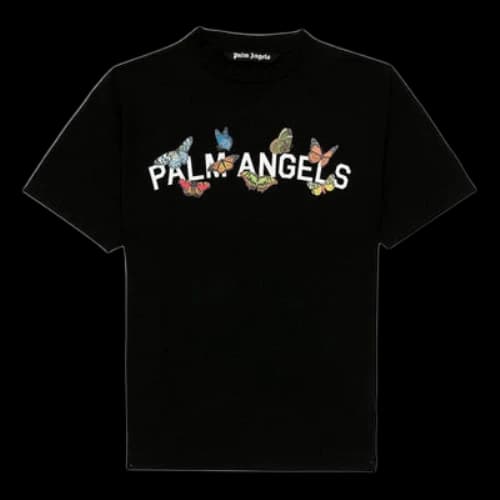 Palm Angels Butterfly College T-Shirt 'Black White'