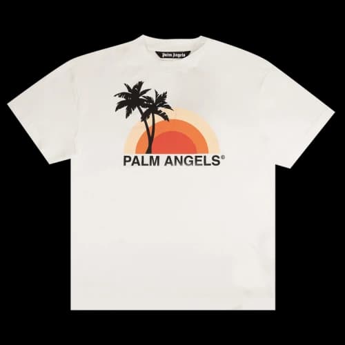 PALM ANGELS Sunset Tee Printing Short Sleeve White