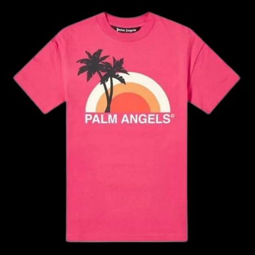 PALM ANGELS Sunset Tee Printing Short Sleeve Pink