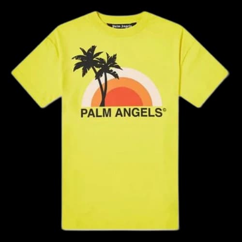 PALM ANGELS SUNSET TEE Printing Short Sleeve Yellow