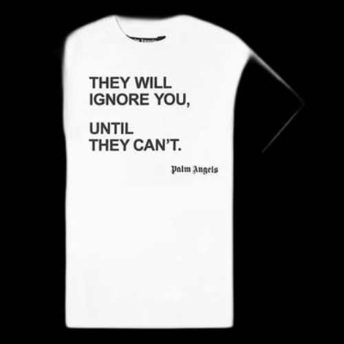 PALM ANGELS Seasonal Tee Back Printing Short Sleeve White