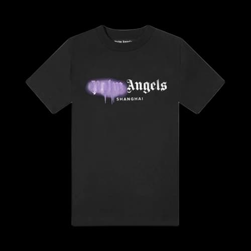 Palm Angels Shanghai Sprayed Logo Tee 'Black/Purple'