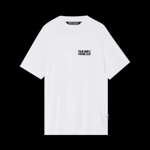 Palm Angels Fishing Club Embroidered Tee 'White/Illusion Blue'