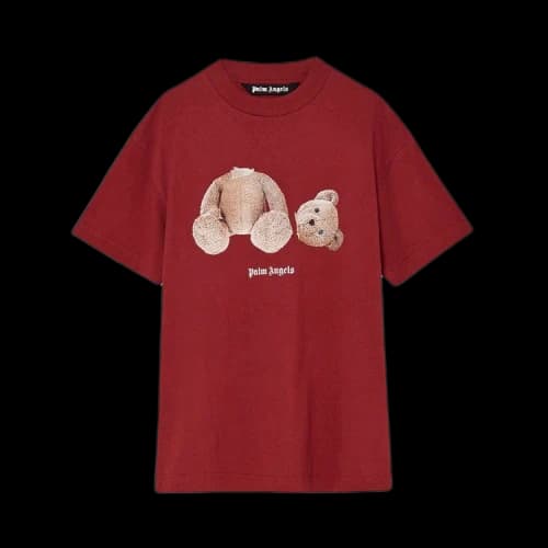 Palm Angels Teddy Bear Logo T-shirt Red