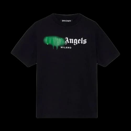 Palm Angels Milano Sprayed Logo T-Shirt 'Black/Green'