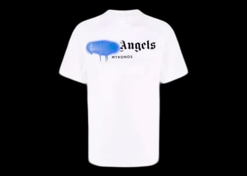 Palm Angels Mykonos Sprayed Tee White/Blue