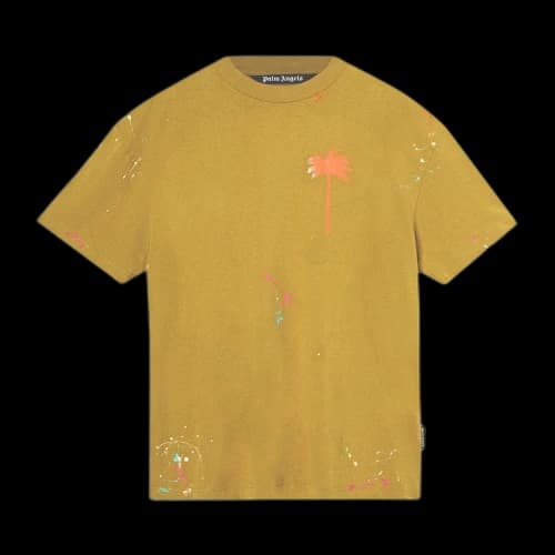 Palm Angels Palm Tree Painted T-shirt Brown/Orange