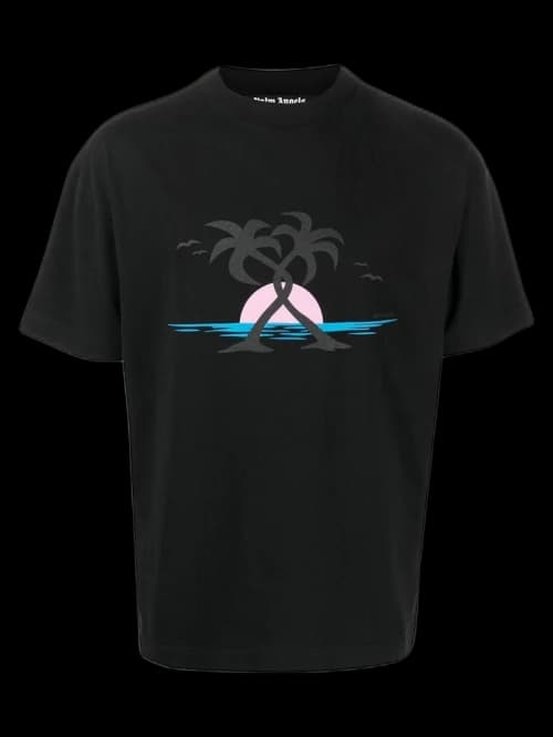 Palm Angels Hugging Palms Print T-shirt Black/Multi