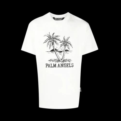 Palm Angels Sunset Palms Classic Tee 'White/Black'