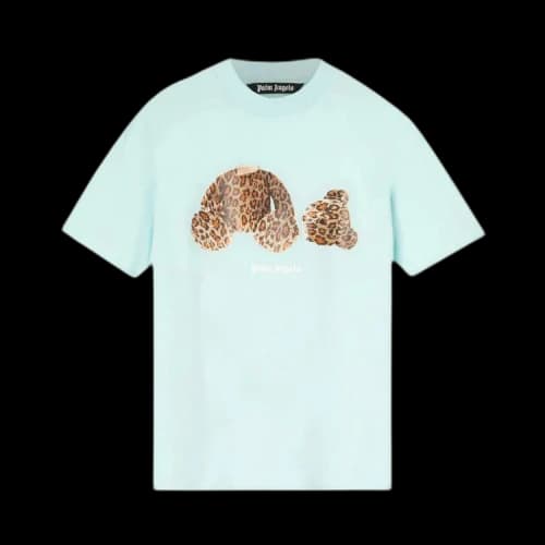 Palm Angels Leopard Bear T-Shirt Seafoam/Brown