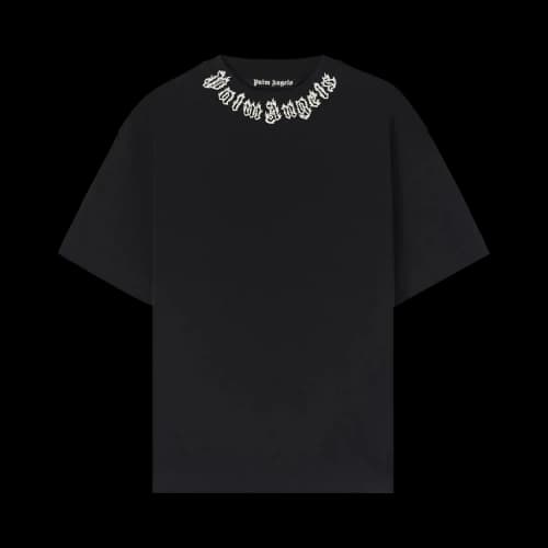 Palm Angels Neck Logo T-shirt Black/White