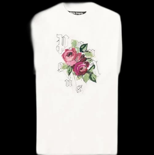 Palm Angels x END Big Rose Tee White