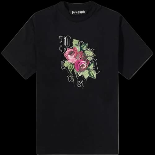 Palm Angels x END Big Rose Tee Black