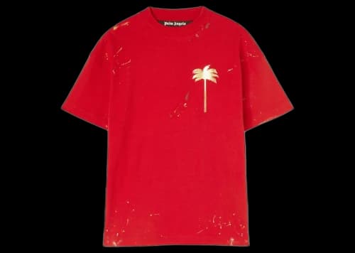 Palm Angels Palm Painted T-shirt Red/Gold
