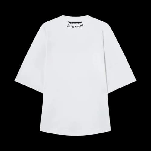Palm Angels Doubled Logo Over T-shirt White/Fuchsia