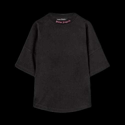 Palm Angels Doubled Logo Over Tee Black/Fuschia