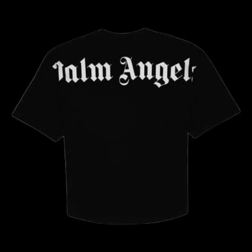 PALM ANGELS Logo Mock Neck Tee Logo Printing Short Sleeve Black