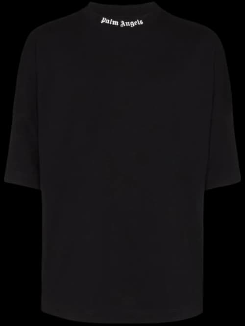 Palm Angels Oversized Mock Neck Logo T-shirt Black