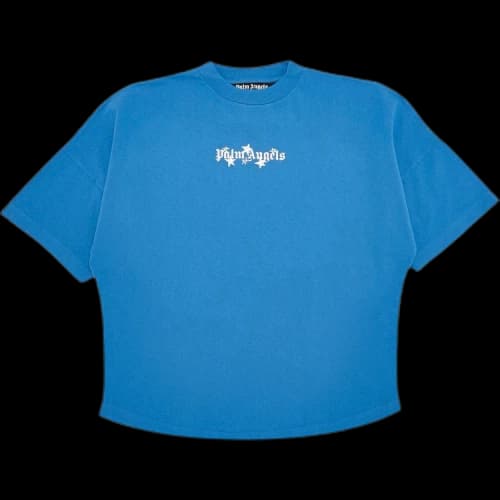 Palm Angels Shooting Stars Oversized T-Shirt Blue White