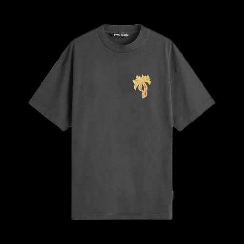Palm Angels Burning Palm Over Tee 'Black/Gold'