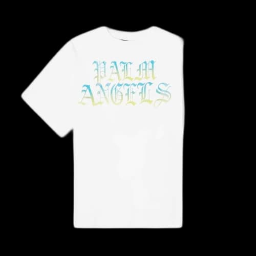 Palm Angels Degradé Logo Print Cotton T-shirt White