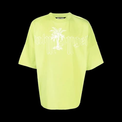 Palm Angels Seasonal Logo Over Tee 'Green/White'