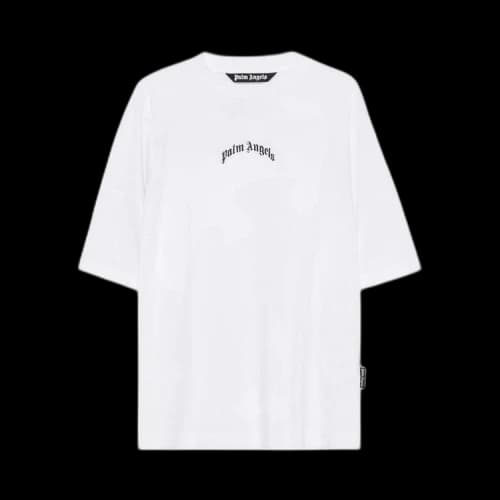 Palm Angels Back Curved Logo Over T-Shirt 'Off White'
