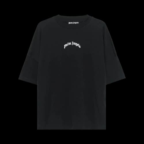 Palm Angels Back Curved Logo Over T-Shirt 'Black'