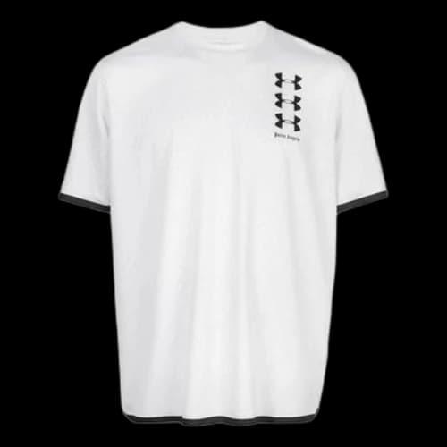 PALM ANGELS Logo Printing Round Neck Short Sleeve White