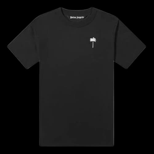 PALM ANGELS Palm Logo Tee Chest Brown logo Short Sleeve Black