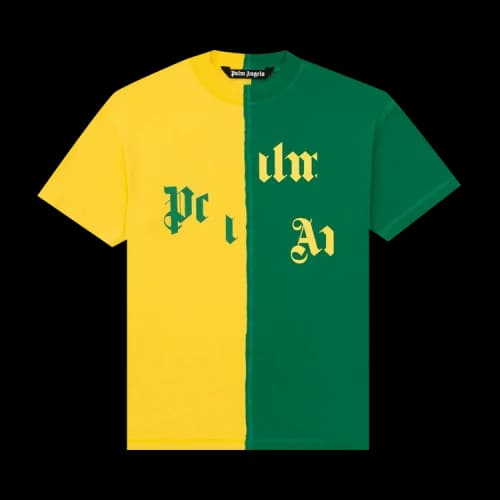 Palm Angels Broken Logo Tee 'Yellow/Green'