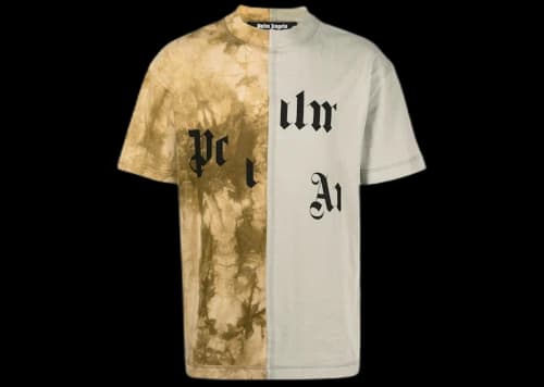 Palm Angels Broken Logo Panelled T-shirt Green