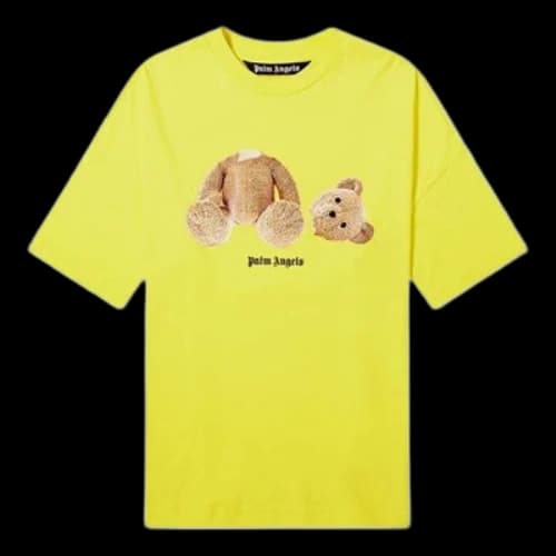 PALM ANGELS Printing Large Loose Version Short Sleeve Yellow