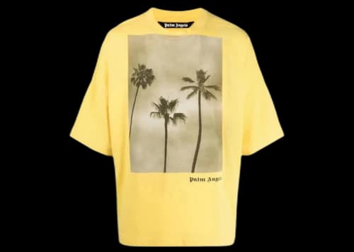 Palm Angels Boulevard Print T-shirt Yellow