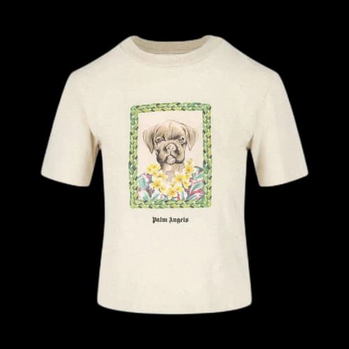 Palm Angels Boxer Fitted Tee 'Green/Beige'