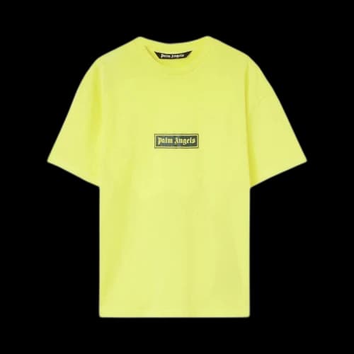 Palm Angels Garment Dye Box Logo T-Shirt Yellow/White