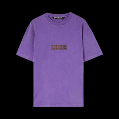 Palm Angels Garment Dye Box Logo T-Shirt Purple/White