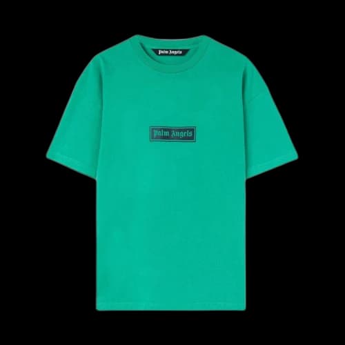 Palm Angels Garment Dye Box Logo T-Shirt Green/White
