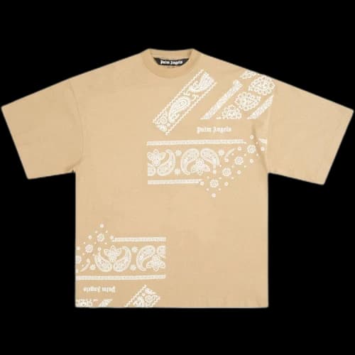 Palm Angels Bandana Print Tee 'Beige'