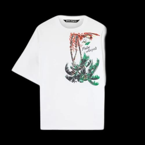 Palm Angels Upside Down Palm Tee White/Green