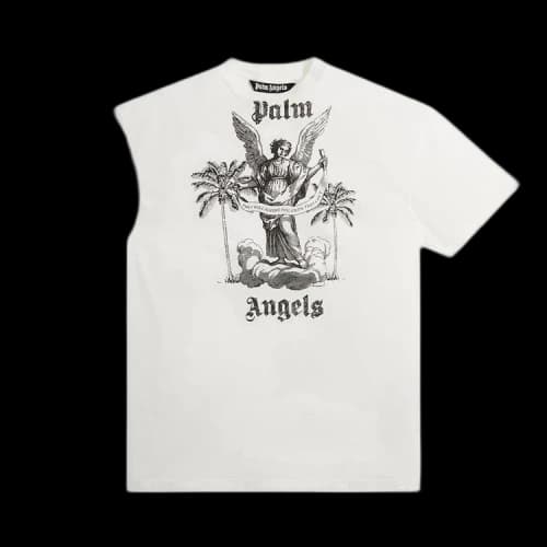 Palm Angels Slogan-Print Cotton T-Shirt White