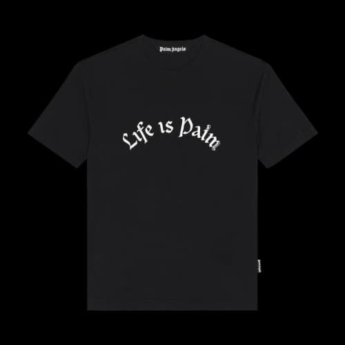 Palm Angels Life Is Palm Fitted T-Shirt Black/White