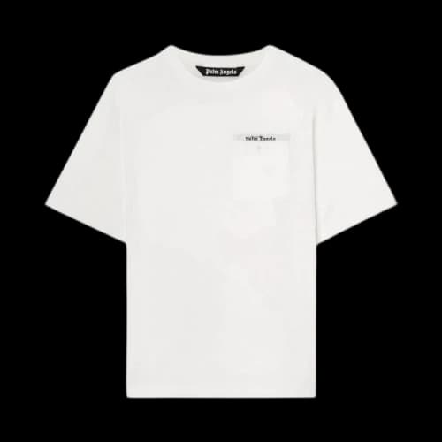 Palm Angels Logo-Tape Cotton T-shirt White