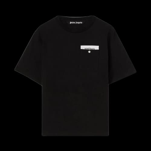 Palm Angels Logo-Tape Cotton T-shirt Black