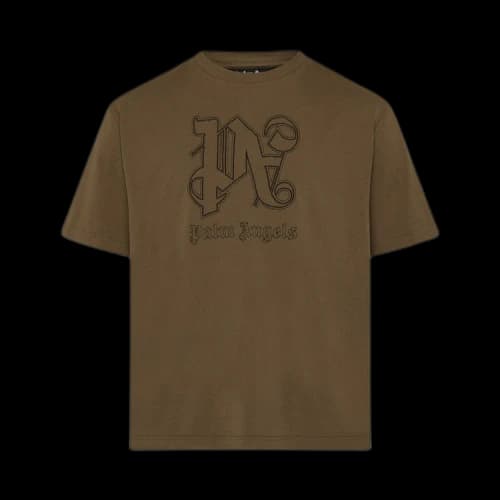 Palm Angels Monogram Statement Tee 'Brown/Black'