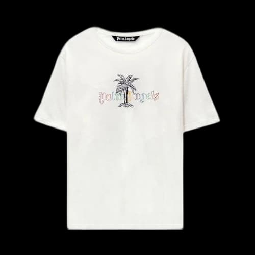 Palm Angels Linen Collar T-Shirt 'White/Black'