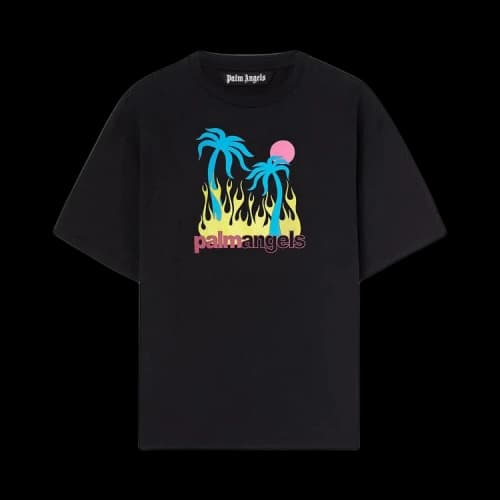 Palm Angels Burning Oasi Slim Tee 'Black/Multicolor'