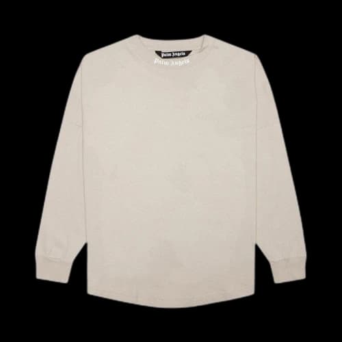 Palm Angels Classic Logo Over Long-Sleeve Tee 'Beige/White'