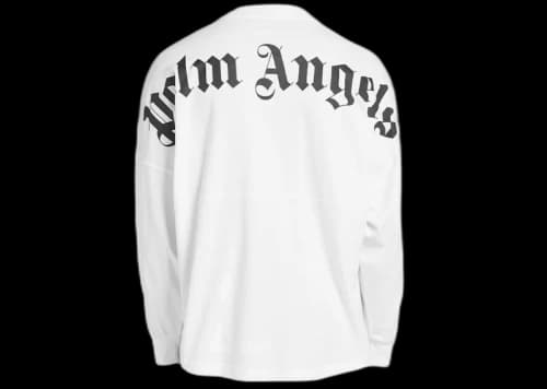 Palm Angels Logo Printed LS T-shirt White